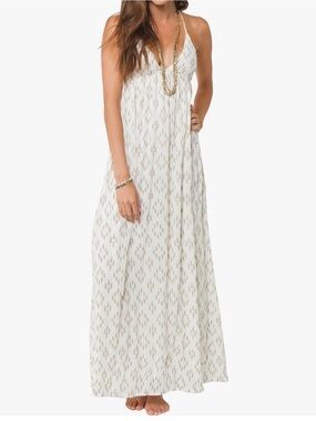 O’Neill Diane Dress Winter White Gray Abstract Geometric Sz L